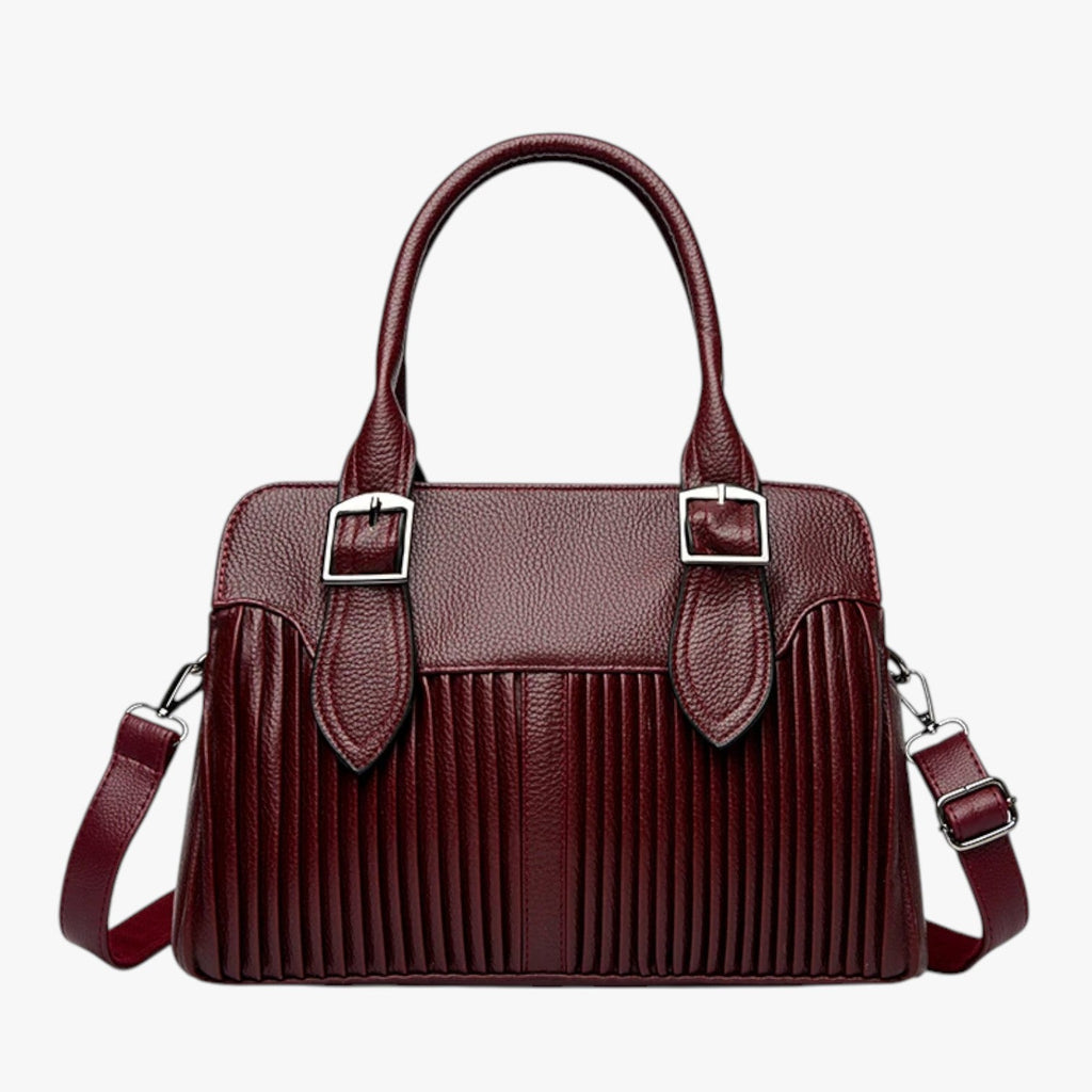 Soft PU Leather Three-Compartment Backpack