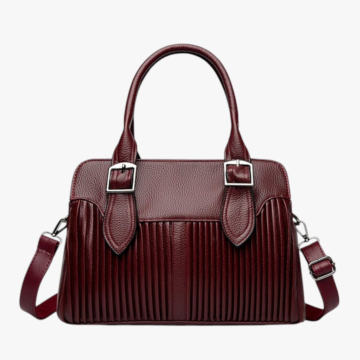 Soft PU Leather Three-Compartment Backpack