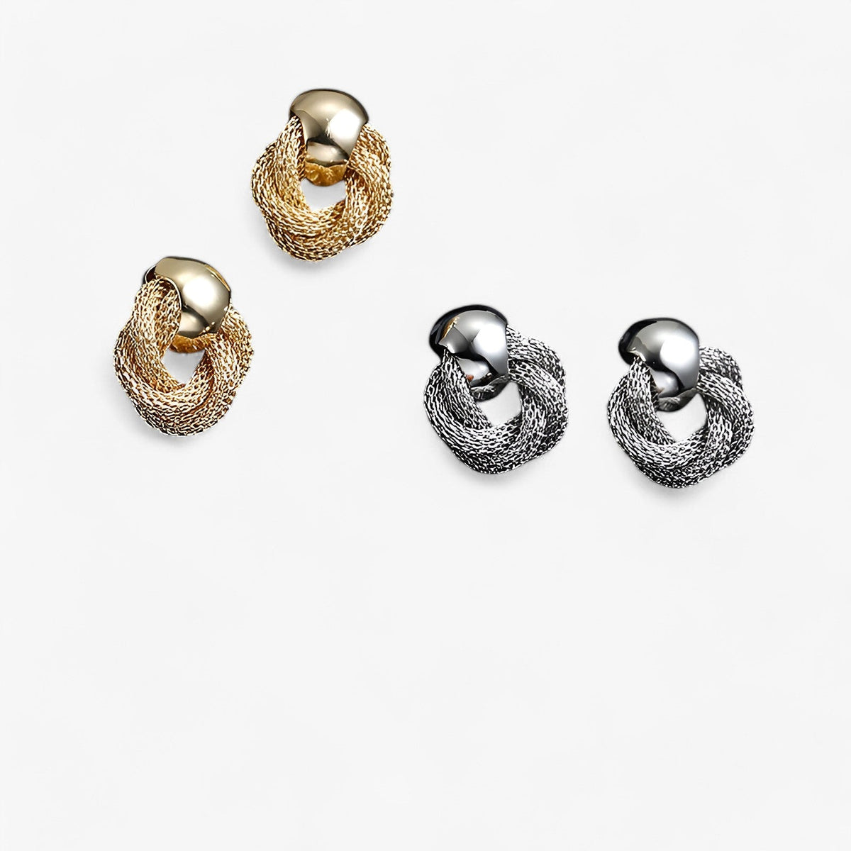 Twisted Vintage-Style Earrings in Gold-Tone