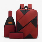 Three-Piece Backpack Set with Matching Clutch and Pencil Case