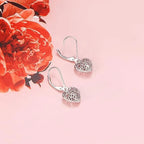 Silver-Tone Hollow Heart Earrings