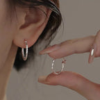 Twisted Silver-Tone Hoop Earrings