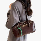 Vintage-Inspired Structured Work Handbag with Compartments
