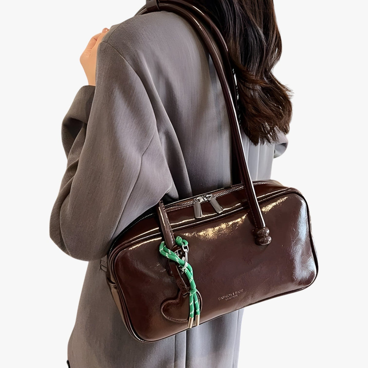 Vintage-Inspired Structured Work Handbag with Compartments