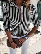 Button-Up Blouse in Geometric Print