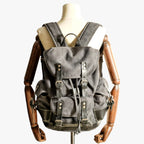 Large Vintage Canvas and Leather Hiking and Travel Backpack