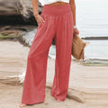 Full-Length Wide-Leg Trousers with a Gathered Waist