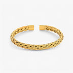 Open Cuff Bracelet in Gold-Tone Stainless Steel