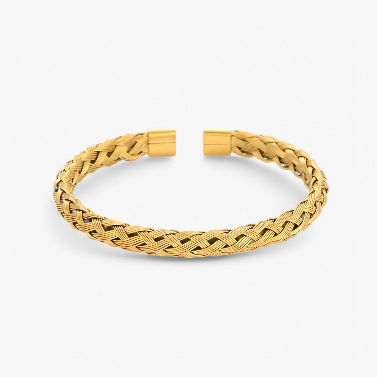 Open Cuff Bracelet in Gold-Tone Stainless Steel