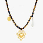 Leopard Charm Necklace with Gold-Tone Detailing