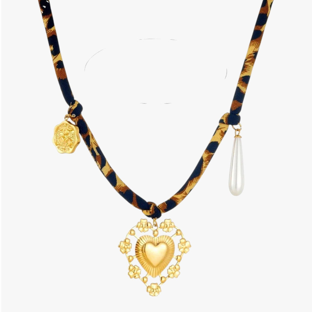 Leopard Charm Necklace with Gold-Tone Detailing