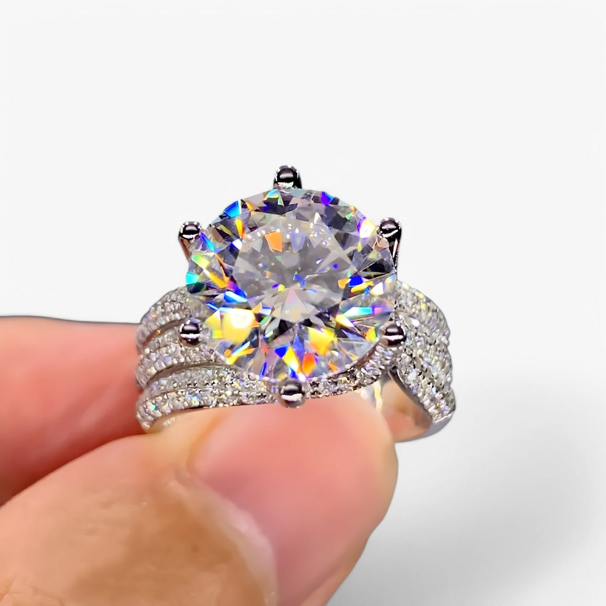 Cubic Zirconia Ring with 10mm Stone