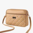 Women's Small Diamond-Quilted PU Shoulder Bag