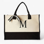 Reusable Canvas Cotton Initial Letter Tote Bag