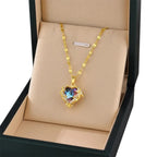 Heart Pendant Necklace with Set Crystal Stones