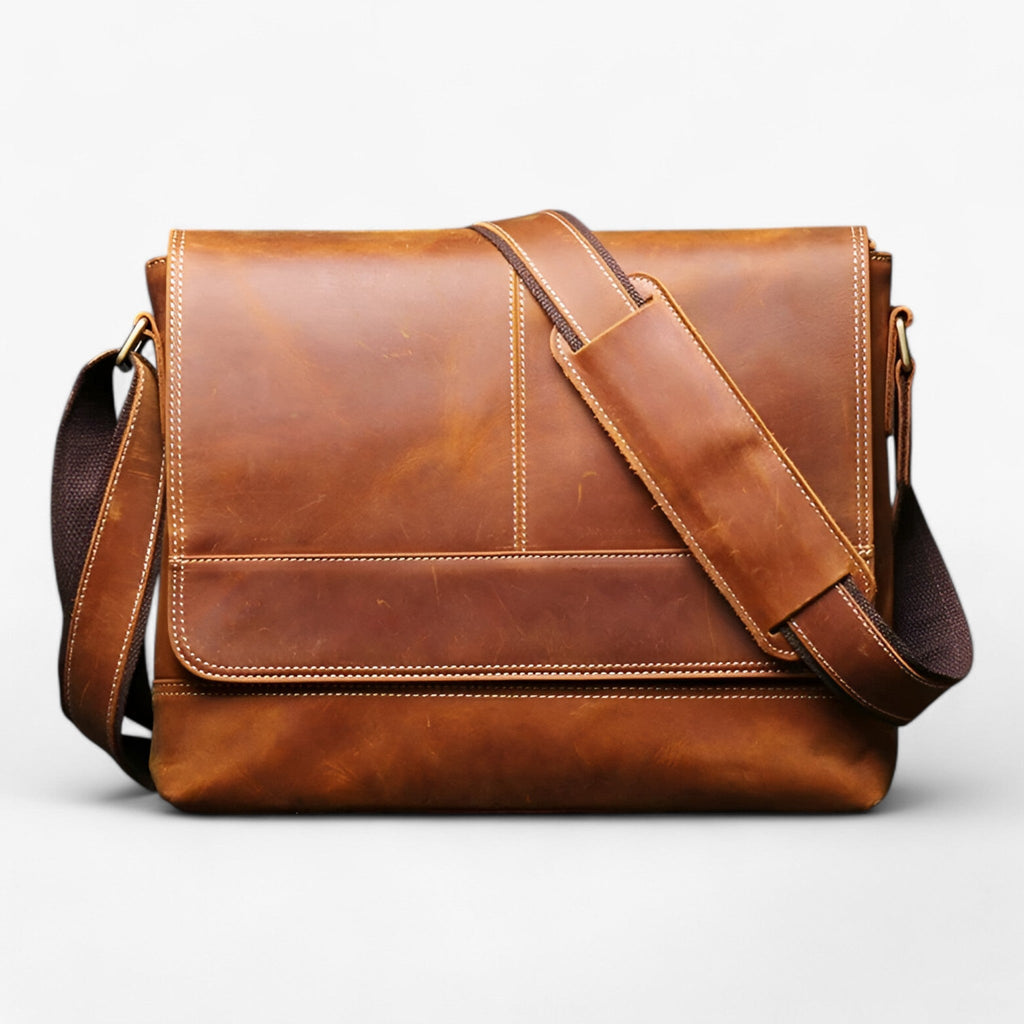 Timeless Durable Leather Messenger Shoulder Bag