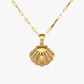 Retro ketting met parelmoer en pareldetail