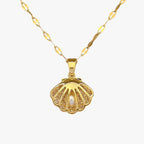 Retro ketting met parelmoer en pareldetail