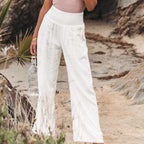 Full-Length Wide-Leg Trousers with a Gathered Waist