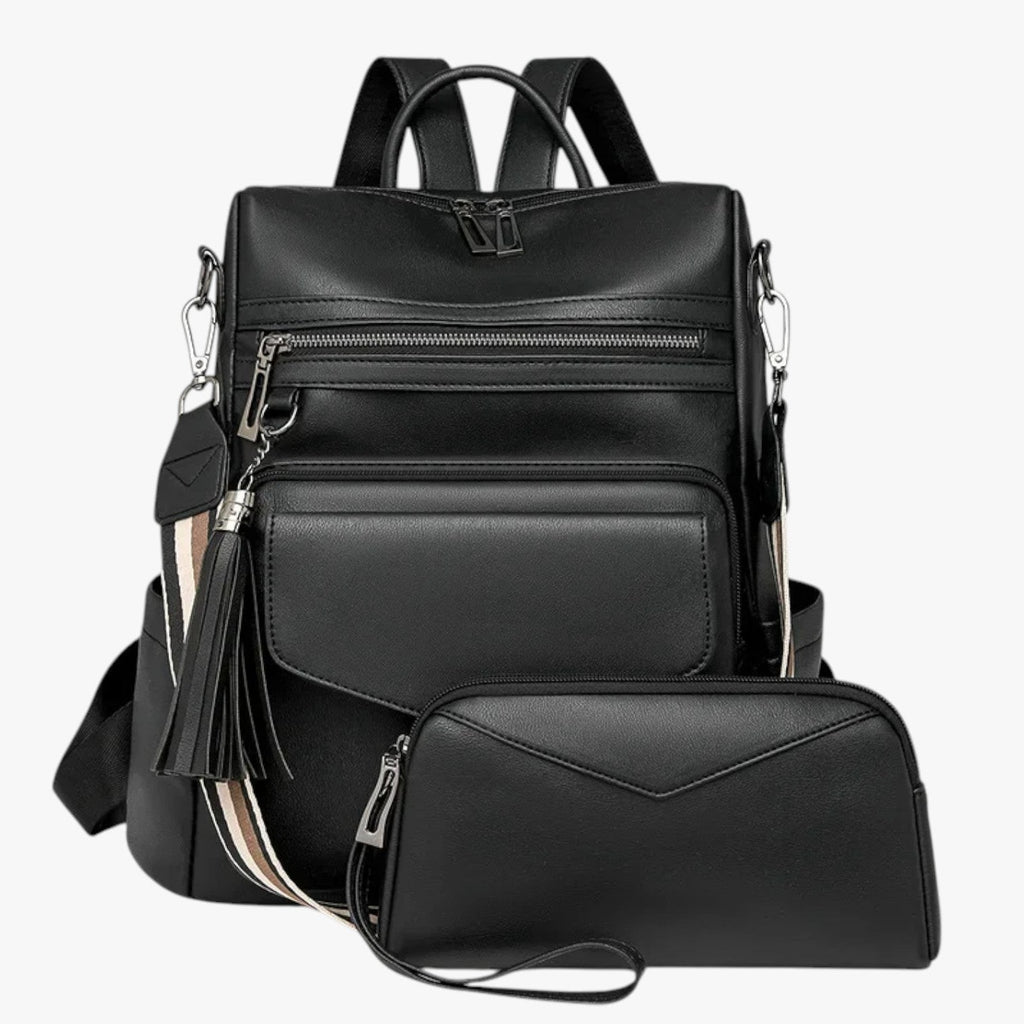 Elegant Soft Leather Backpack with Laptop Space