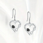 Heart and Paw Drop Earrings