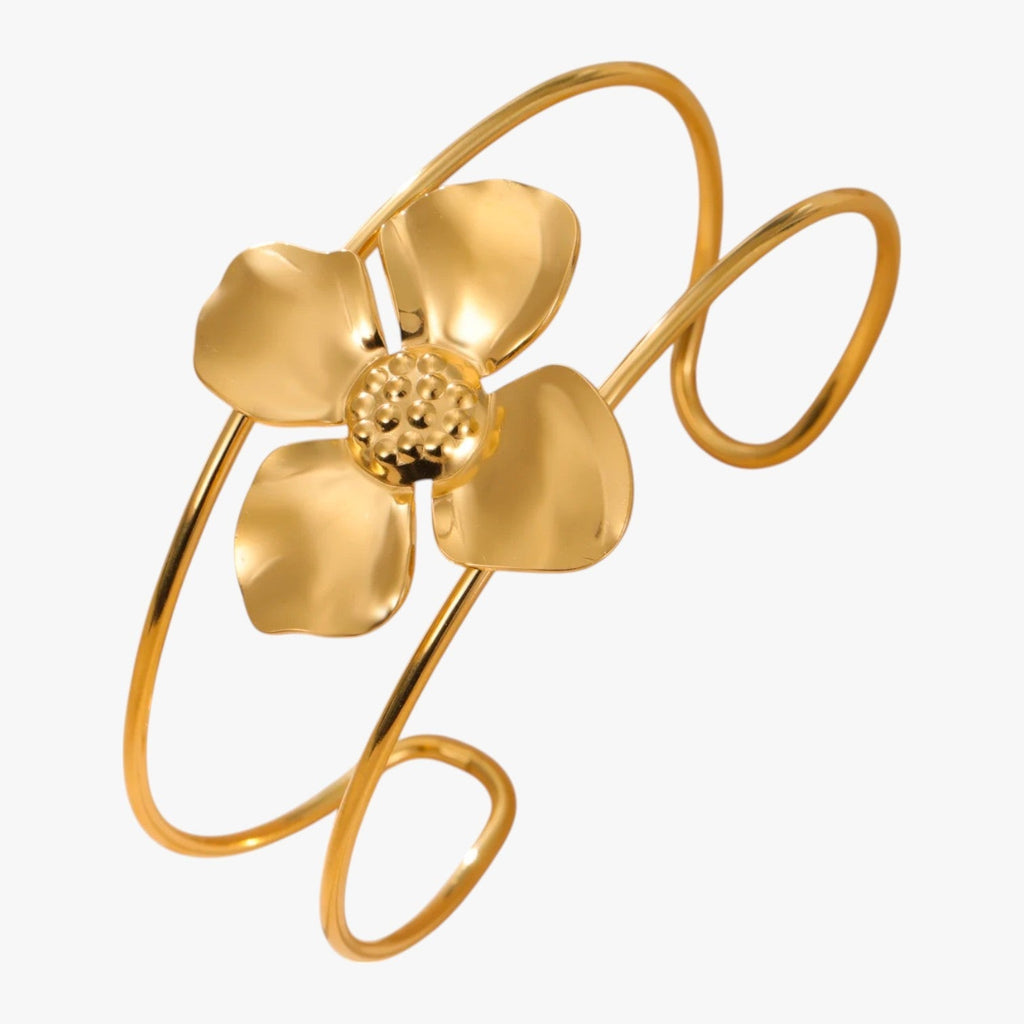 Flower Motif Bracelet in Waterproof Stainless Steel