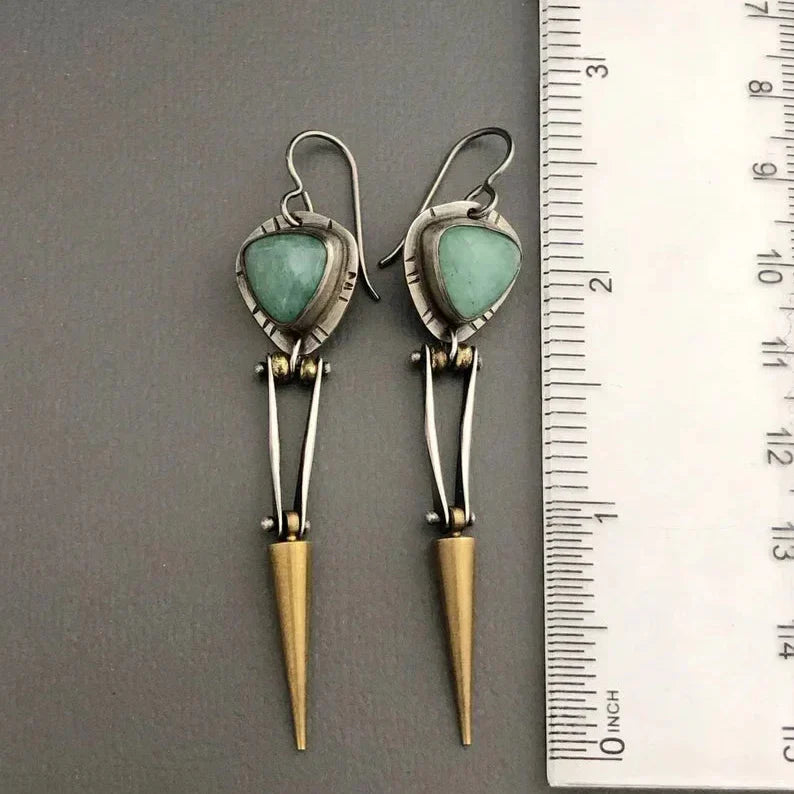 Ancient-Inspired Turquoise-Look Drop Earrings