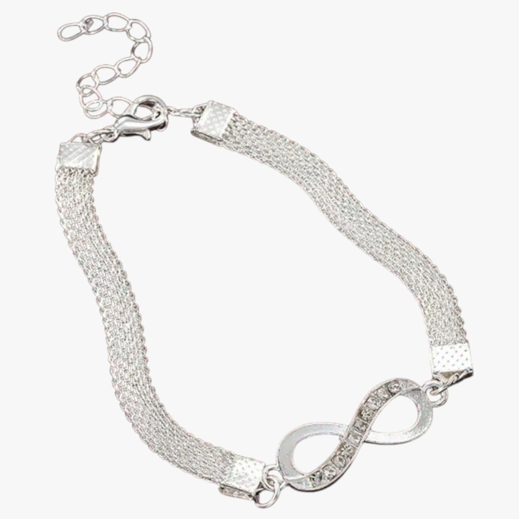 Gelaagde armbandenset met hart en strassteentjes