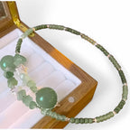 Jade Bead Choker in Soft Green