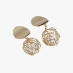 Braided Gold-Tone Hoop Earrings with Vintage Finish