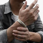 Sterling Silver Bracelet with Gold-Tone Feather Charm