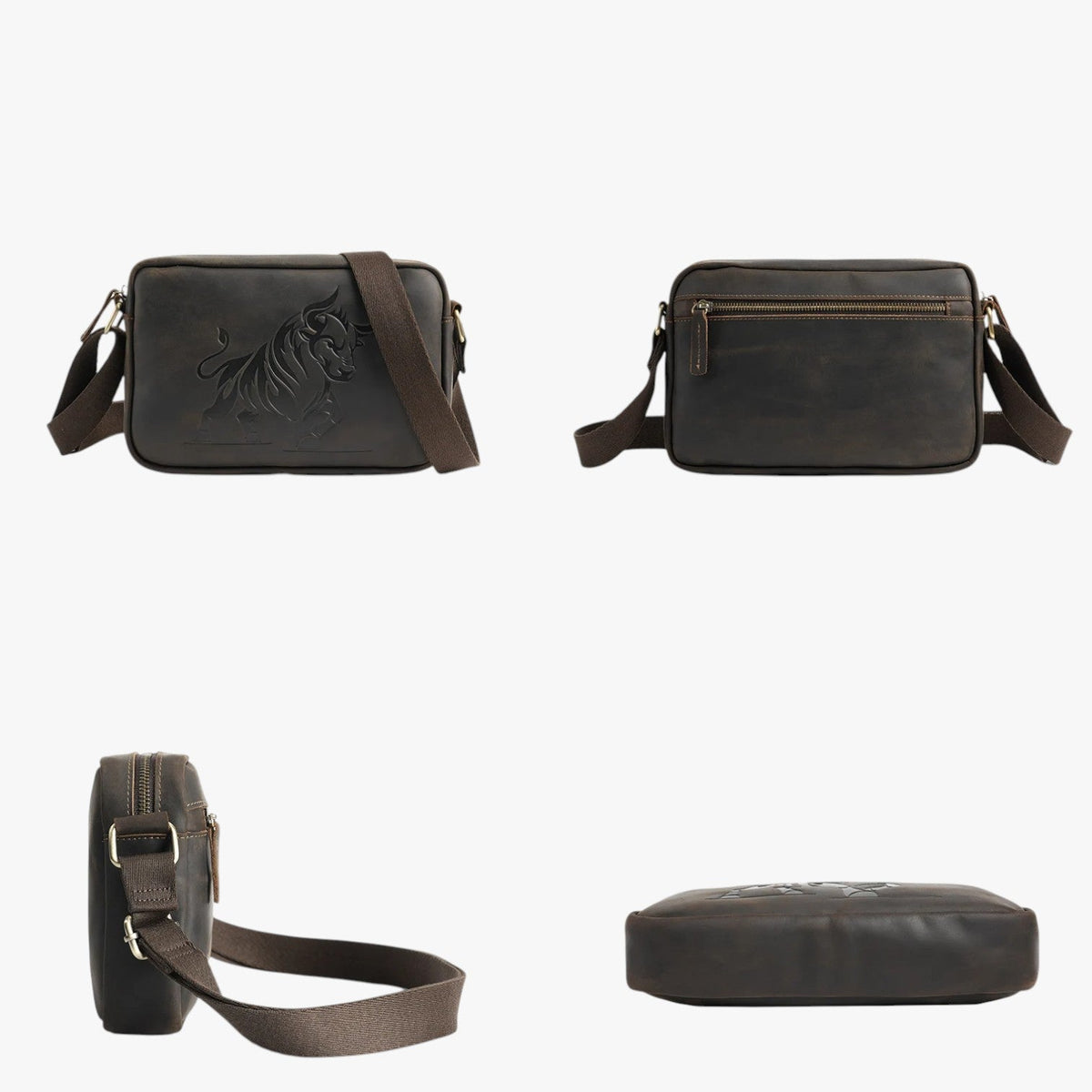 Men's Elegant Dark Brown Organised Shoulder Bag