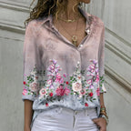 Blouse met print, los silhouet en lange mouwen