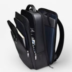 Genuine Leather Commuter Backpack with USB Charging Port