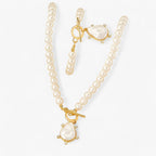 Irregular Pearl Necklace and Earring Set