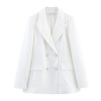 Tailored Long Blazer and Trouser Set with Matching Buttons