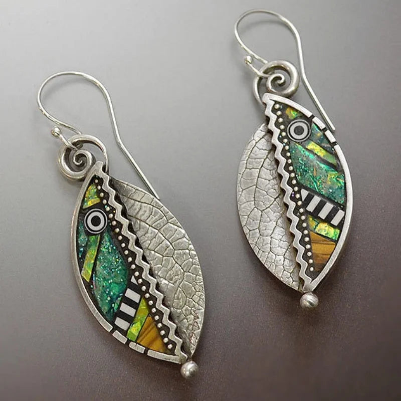 Bohemian Colourful Leaf Earrings