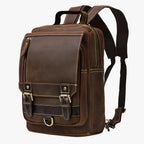 Vintage Leather Convertible Backpack and Shoulder Bag