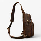Men's Genuine Cowhide Leather Tablet Satchel Bag