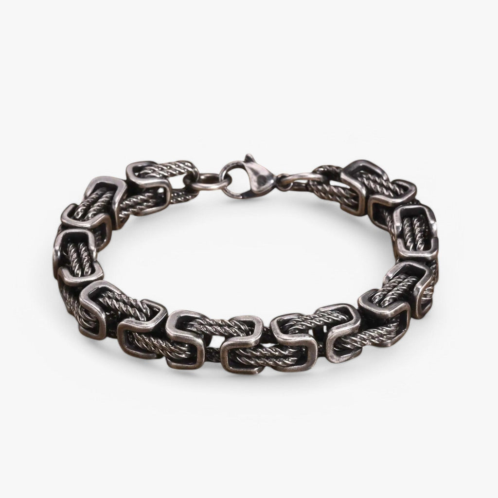 Byzantijnse schakelarmband van roestvrij staal, 19 cm