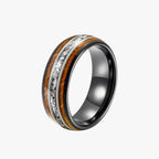 Wood Inlay Ring with Guitar String Detail