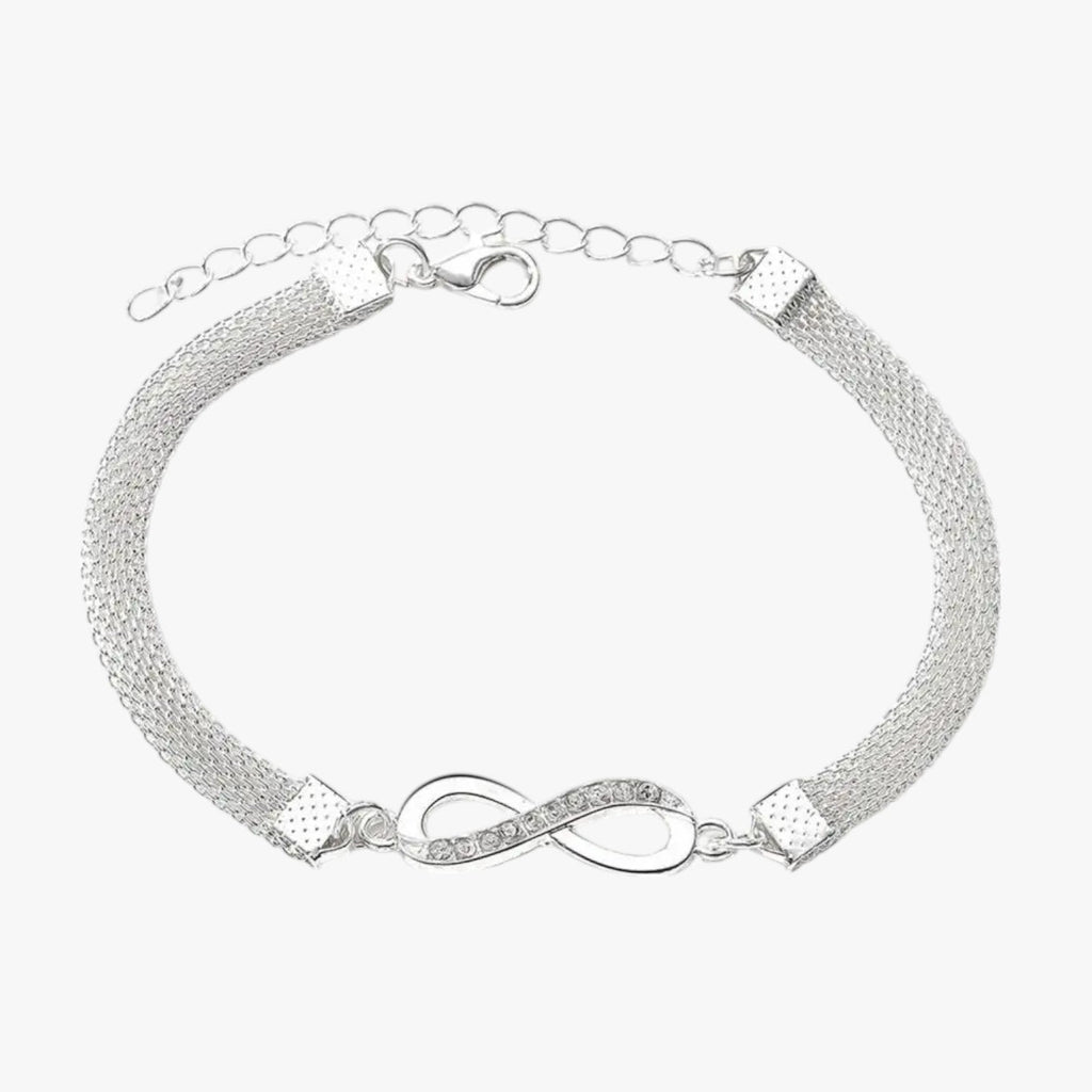 Gelaagde armbandenset met hart en strassteentjes