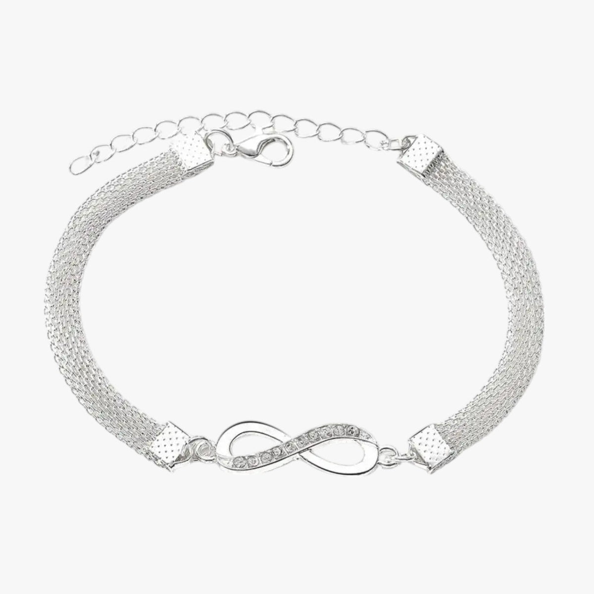 Gelaagde armbandenset met hart en strassteentjes