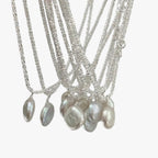 Sterling Silver Choker with Single Pearl Pendant