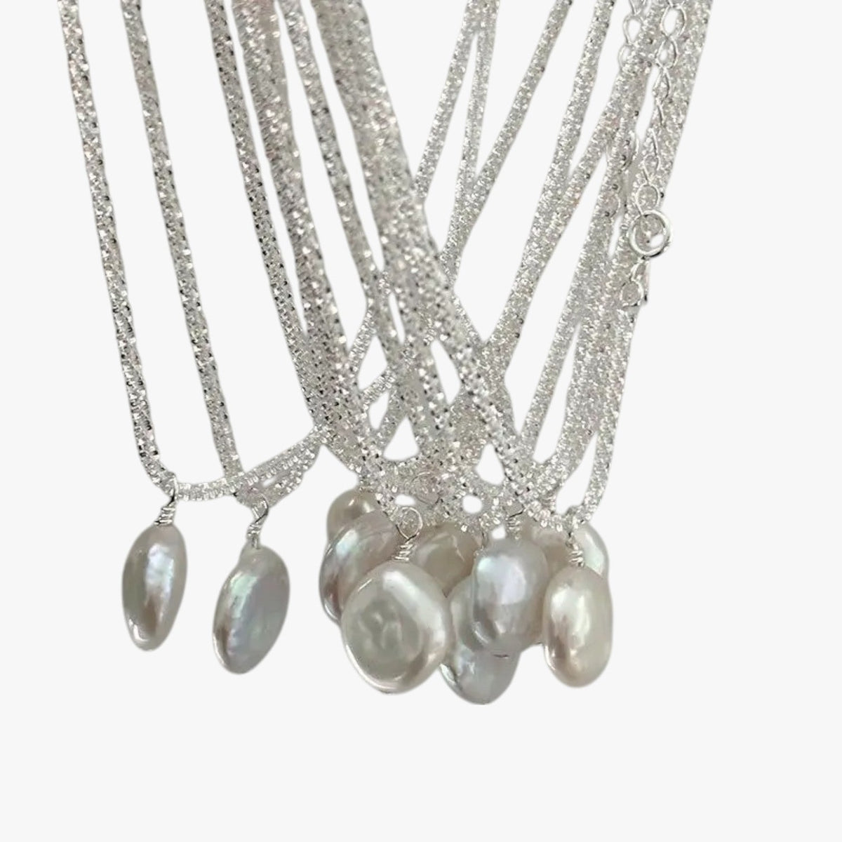 Sterling Silver Choker with Single Pearl Pendant