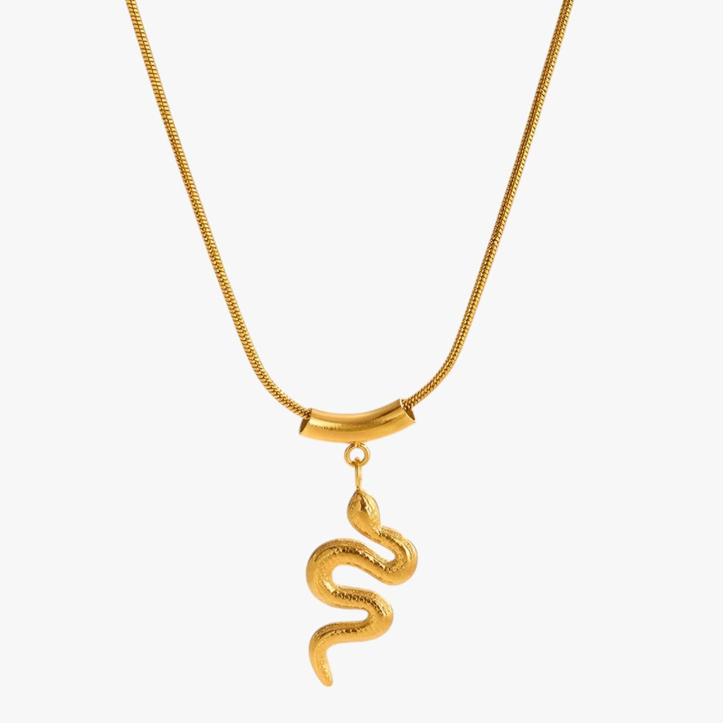 Goudkleurige slangenketting met vintage afwerking
