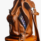 Water-Repellent Leather Travel Bag with 15-Inch Laptop Space