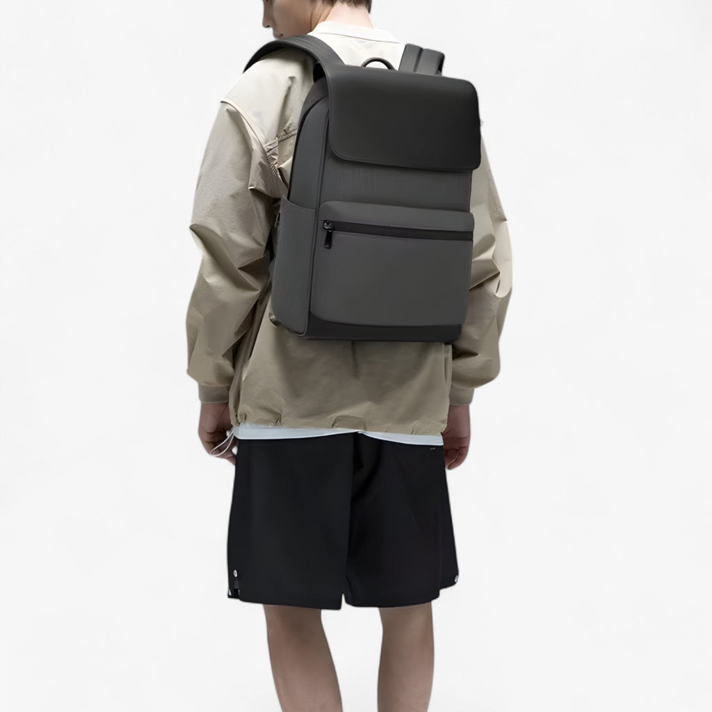 Matte Black Shock-Resistant Hard Shell Laptop Backpack