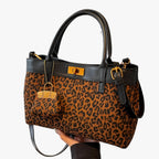 Large-Capacity Leopard Print Laptop Tote Bag