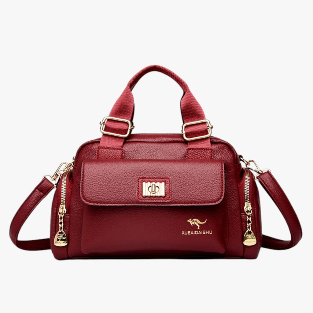 Multifunctional PU Leather Handbag with Organised Pockets